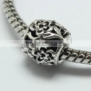 Round Zinc Alloy Anti-Silver Pdora Bracelet Beads thumbnail-1