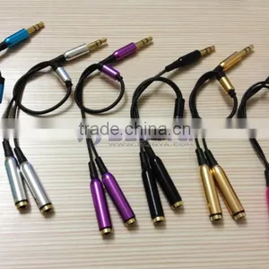 20CM Gold Plated White3.5mm Stereo Audio Y Splitter 1 Female to 2 Male Cable Adapter For Earphone thumbnail-6