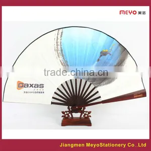 2015 Advertising Gift Customized Polished Bamboo Folding Hand Fan thumbnail-1