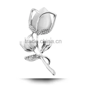 2016 Popular Clothing Alloy Plating Dumb Gold Leaf Flower Brooch Tulip For Men And Women Are Optional thumbnail-2