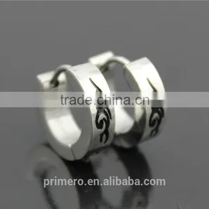 Men Women Stainless Steel Stud Earrings Small Circle Tattoo High Quality Fashion Jewelry thumbnail-3
