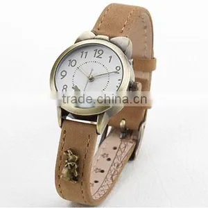 Fashion Cute Cat Small Case Leather Watches for Teenagers thumbnail-1