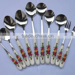 Stainless Steel Cutlery Set With Ceramic Handle thumbnail-1