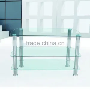 Rella Design Cheap Clear Glass TV Stand thumbnail-1