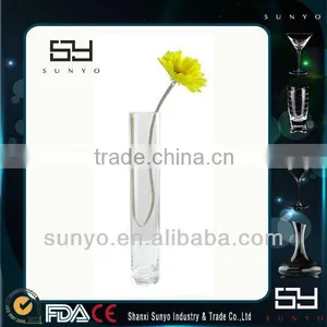 Hot Selling Handmade Crystal Tall Straight Glass Vase thumbnail-1