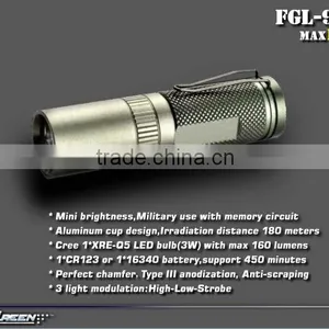 16340 CR123 Battery Cree Q5 Military Mini EDC Torch thumbnail-2