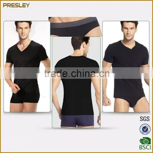 Hot Sale Men's Short Sleeve Slim Fit Gym t Shirts Softextile Cotton Solid Color t Shirts thumbnail-5