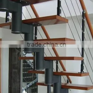 Prefabricated Carbon Steel/iron Wood Straight Stairas-YUDI Quality Choice thumbnail-3