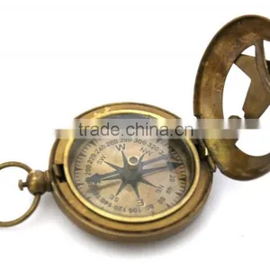 Brass Magnetic Direction Sundial Compass -pendant Compass Push Button Compass13327 thumbnail-3