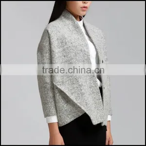 Oem Wholesale Cheap Custom Fashion Women Coat No Zipper Hoodie Parka Overcoat Jacket thumbnail-2