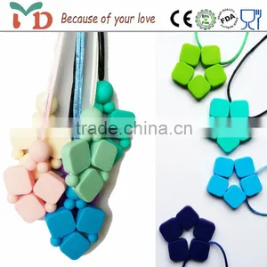 Wholesale Turquoise Silicone Rubber Necklace/Amber Teething Necklace thumbnail-1