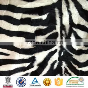 Polyester Animal Skin Print Zebra-stripe Tiger Stripe Style Kurti Velvet Designs Micro Velboa Fabric thumbnail-3