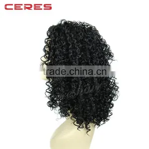 Ceres Factory Wholesale Lace Front Kinky Curly Wig Afro Kinky Human Hair Wig for Black Women thumbnail-1
