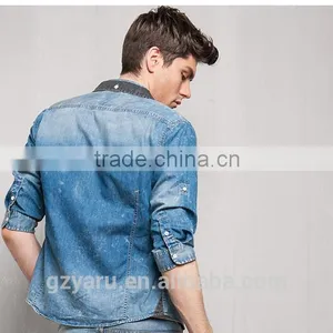 Men's Fashion Casual Washing Jeans Shirts thumbnail-3