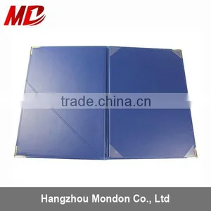 Royal Blue PU Certificate Folder With Four Golden Corners-Book Style thumbnail-2