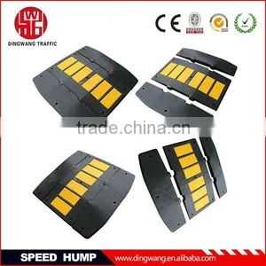 Used Traffic Black and Yellow Rubber Speed Hump thumbnail-1