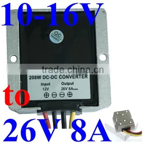 dc Voltage Regulator 10-16V 12V 15V Step up to 26V 8A 208W Boost Converter Power Supply Module Waterproof for Bus LED thumbnail-1