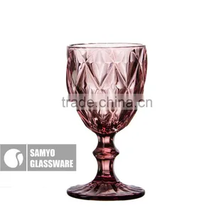 SAMYO Handmade Home Usage Hot Sale Pressed Glass Set With Rhombus Pattern thumbnail-4