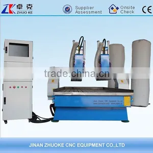 4*8 Feet 1325 Double Spindles 3D CNC Engraver With Air Cylinder for Z Holding Original NcStudio Dust Collector ZK-1325 thumbnail-1