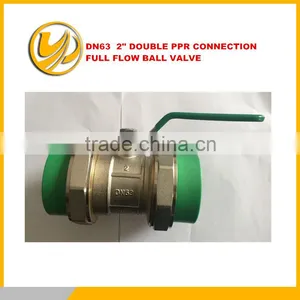 11 /2"DN50 ,most Popular in Yiwu Market Full Flow Double PPR Connection Flat Lever Ball Valve thumbnail-4