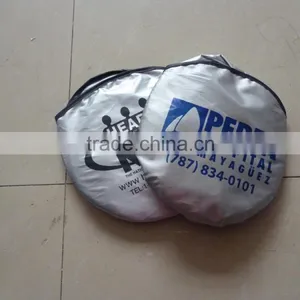 Car Printing Logo for Customized Design/nylon Two Circle Front Window Sunshade thumbnail-6