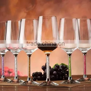 Manufacture Crystal Diamond Filled Inside Stem Red Wine Glasses Cup for Wine R-3045 thumbnail-5