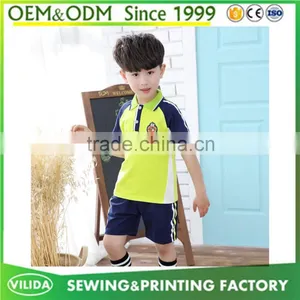 High Quality Kindergarten Uniform New Designs Primary School Uniform Polo Shirt and Shorts or Skirt thumbnail-3