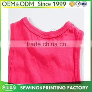 Custom New Design Girls 100% Cotton Blank Tank Top High Quality Blank Vest thumbnail-3