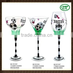 Glass Wine Bottle Hand-painted Soccer thumbnail-1