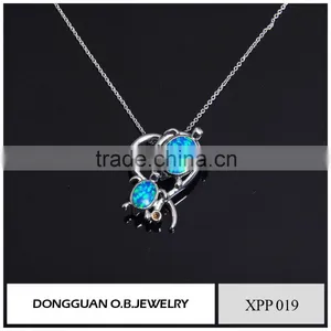 Fashion Wholesale Jewelry Latest Pendant Necklace With Synthetic Opal Stone thumbnail-4
