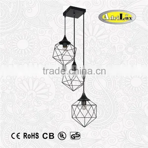 Contemporary 3 Light Hollowed-out Lamp Shape E27 Pendent Lighting Fixture thumbnail-1