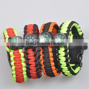 550 Paracord Bracelet With Whistle Buckle, Paracord Bracelet With Compass thumbnail-1