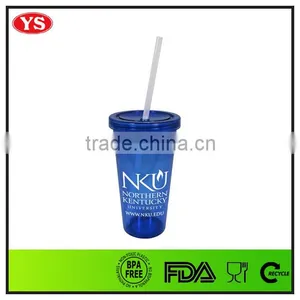 600 ml Single Wall Tumbler W/straw thumbnail-1