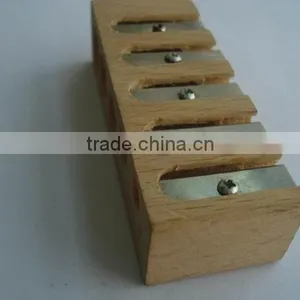 New Multi-function Five Holes Wooden Big Pencil Sharpener thumbnail-3