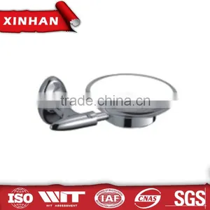 Clear Glass Dish Round Shape Wall Mount Wholesale Lavatory Use Soap Dish thumbnail-1