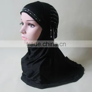 Cotton Jersey Hijab Rhinestone Hijab Islamic Fashion Party Hijab thumbnail-2