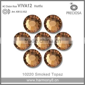 PRECIOSA Flat Back Hot Fix Rhinestones, Smoked Topaz MC Chaton Rose VIVA12 thumbnail-1