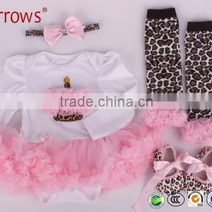 Baby Toddler Clothing in Lace Frock Designs Wholesale 4pcs Baby Clothing Sets Long Sleeve Baby Clothing thumbnail-1