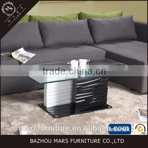 MDF Based White Plexiglass Coffee Table thumbnail-1
