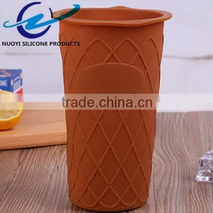 High Quality Gridding Silicone Cup Sleeve of Milk Tea Cup thumbnail-1