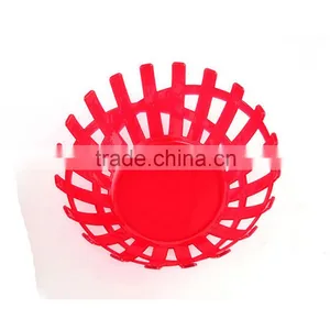Cheap Kitchen Practical Creative Design Multi Double-Layer Hollow Colorful Fruit Round Plastic Plate thumbnail-4