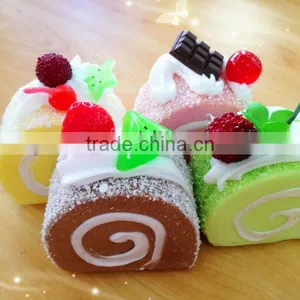 Fake Fruit Cake Faux Dessert Roll Cake for Simulation Food Fridge Magnets thumbnail-1