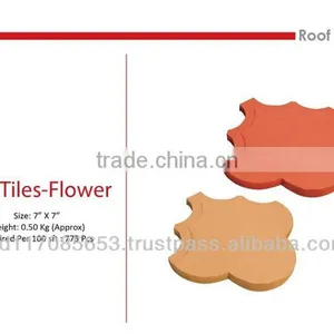 Roof Tiles - Flower/ Clay/ Natural Color/ Eco Friendly/ Heat Insulation/ Water Resistance/ Cooler Temperature thumbnail-1