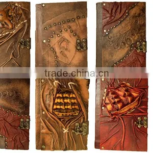 New Genuine Real Leather Handmade Notebook-Cheap High Quality-Dairy-Sketchbook-Journal -2015 Promotional Handmade New Designs thumbnail-1