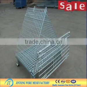 Foldable Galvanized Storage Cage With Wheels thumbnail-4