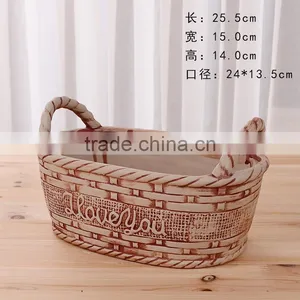 Ceramics Flower Pot for Home Office Desk Garden Decoration thumbnail-6