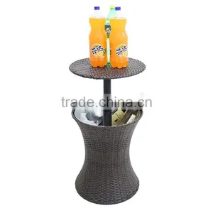 Outdoor PE Rattan Woven Wine or Beer Cooler Table Garden Patio Party Decorative Adjustable Design Bulk Ice Bucket thumbnail-4