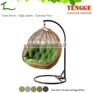 TG15-0145 Resin Wicker Hanging Chair Egg Shaped Wicker Chairs thumbnail-1