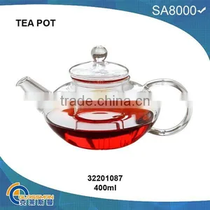 Heat Resistant Glass Teapot With Stainless Steel 304 Filtern thumbnail-1