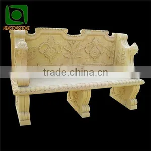 Hand Carved Stone Patio Garden Bench thumbnail-1